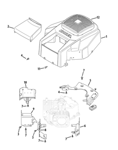 Kohler Sv720-3044 Blower Housing, Baffles And Rectifier Diagram and Parts List for Z-FORCE54 (17BF3AGX-17BF3AGX010)(2011 & Before) Cub Cadet Lawn Tractor